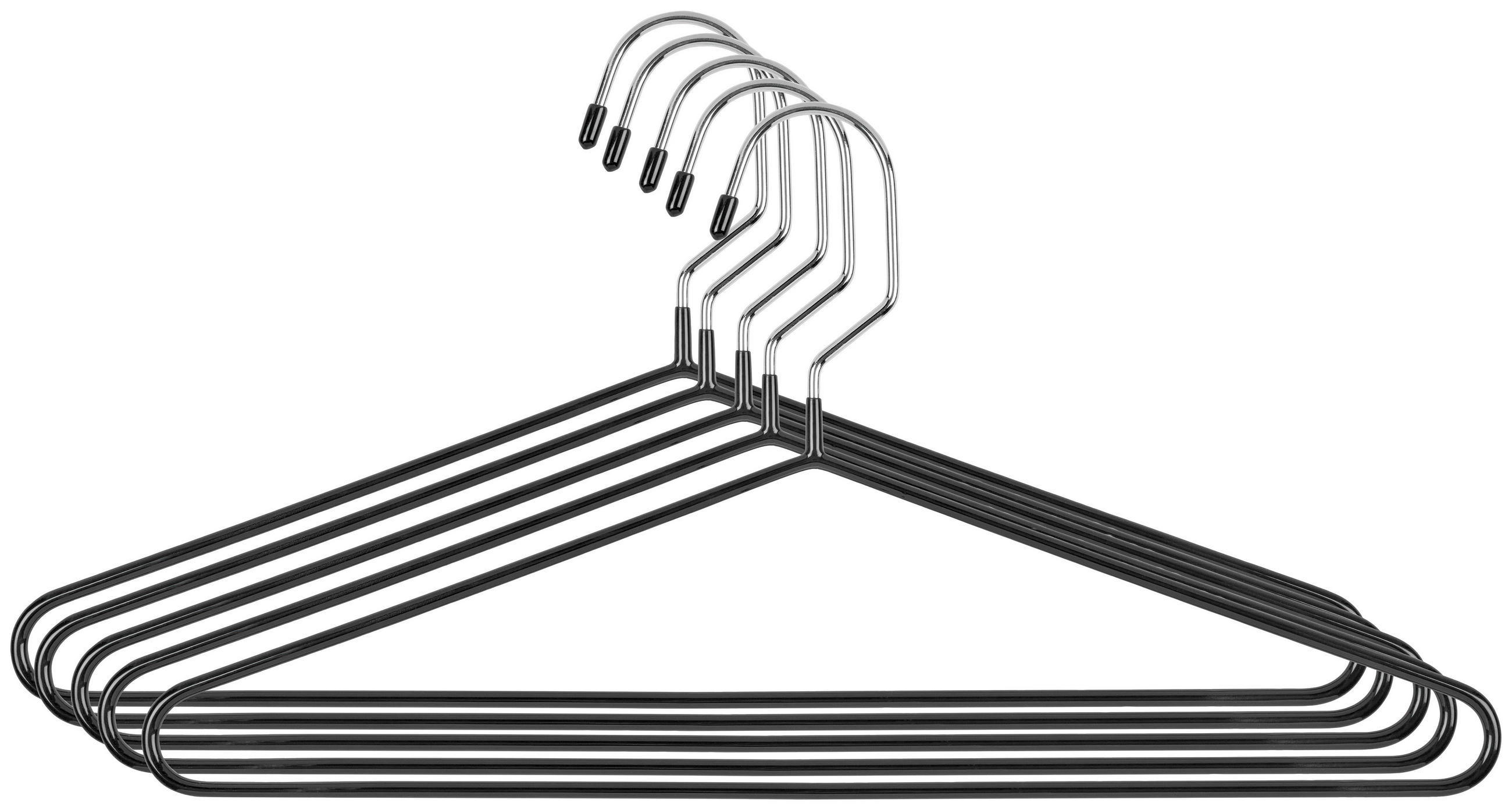 Set De Umerașe, metal, plastic  - negru, Basics, plastic/metal (40cm) - Homeware