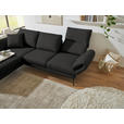 ECKSOFA  in Flachgewebe Anthrazit  175-224/255-365 cm  - Anthrazit/Schwarz, Design, Textil/Metall (175-224/255-365cm) - Dieter Knoll