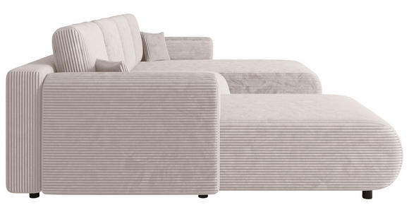 Wohnlandschaft inkl. Funktion Beige Cord  - Beige/Schwarz, KONVENTIONELL, Textil (200/360/200cm) - Xora