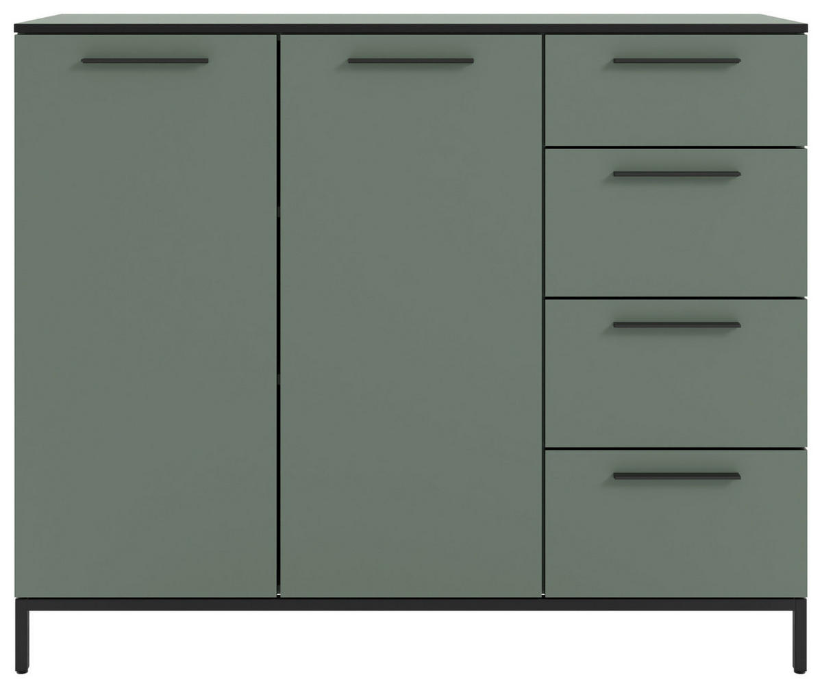 SIDEBOARD Soul  in 135/111/40 cm  - Schilfgrün/Schwarz, MODERN, Holzwerkstoff/Metall (135/111/40cm)
