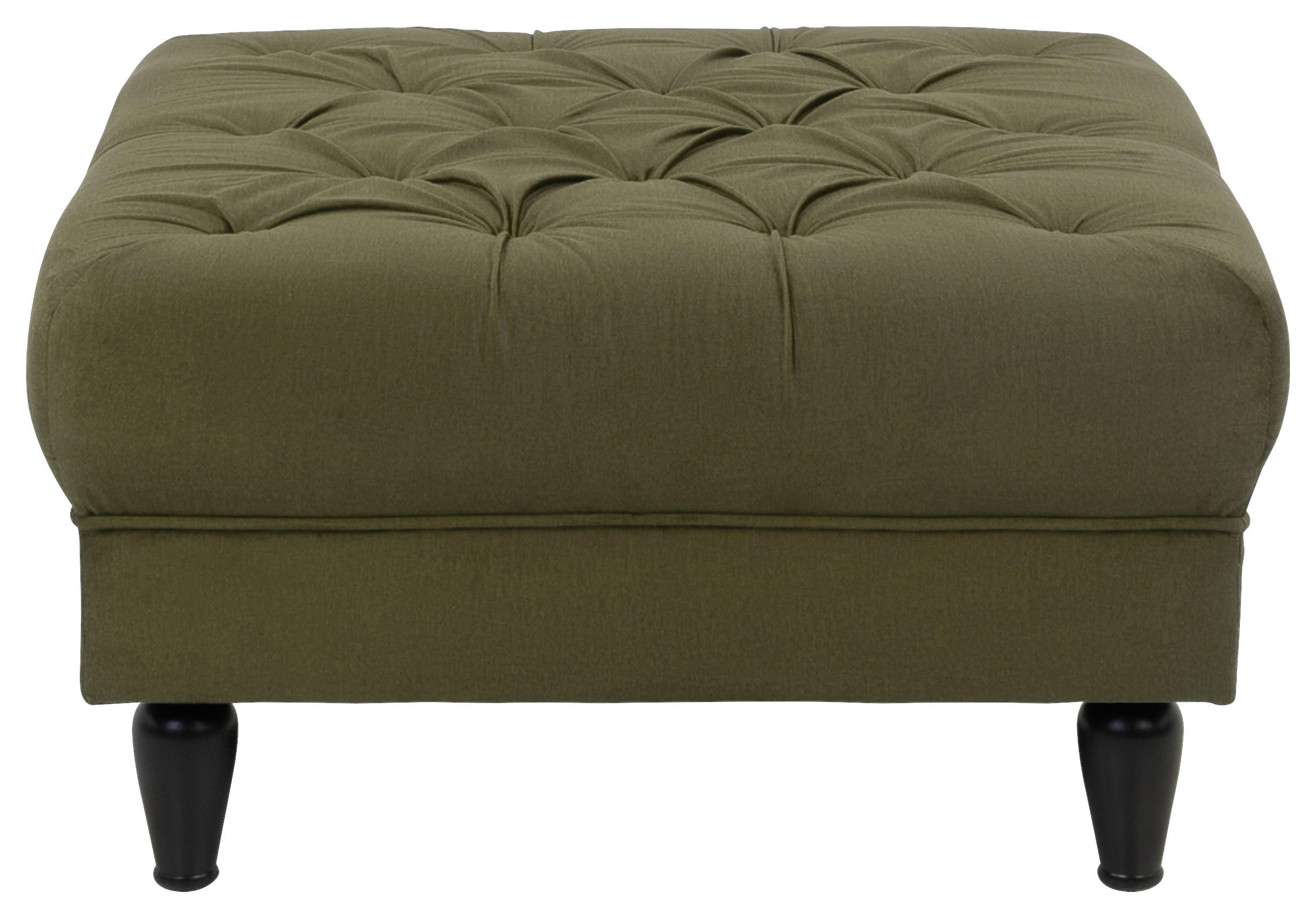HOCKER Velours Olivgrün  - Schwarz/Olivgrün, Design, Holz/Textil (82/44/82cm) - MID.YOU