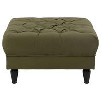HOCKER Velours Olivgrün  - Schwarz/Olivgrün, Design, Holz/Textil (82/44/82cm) - MID.YOU