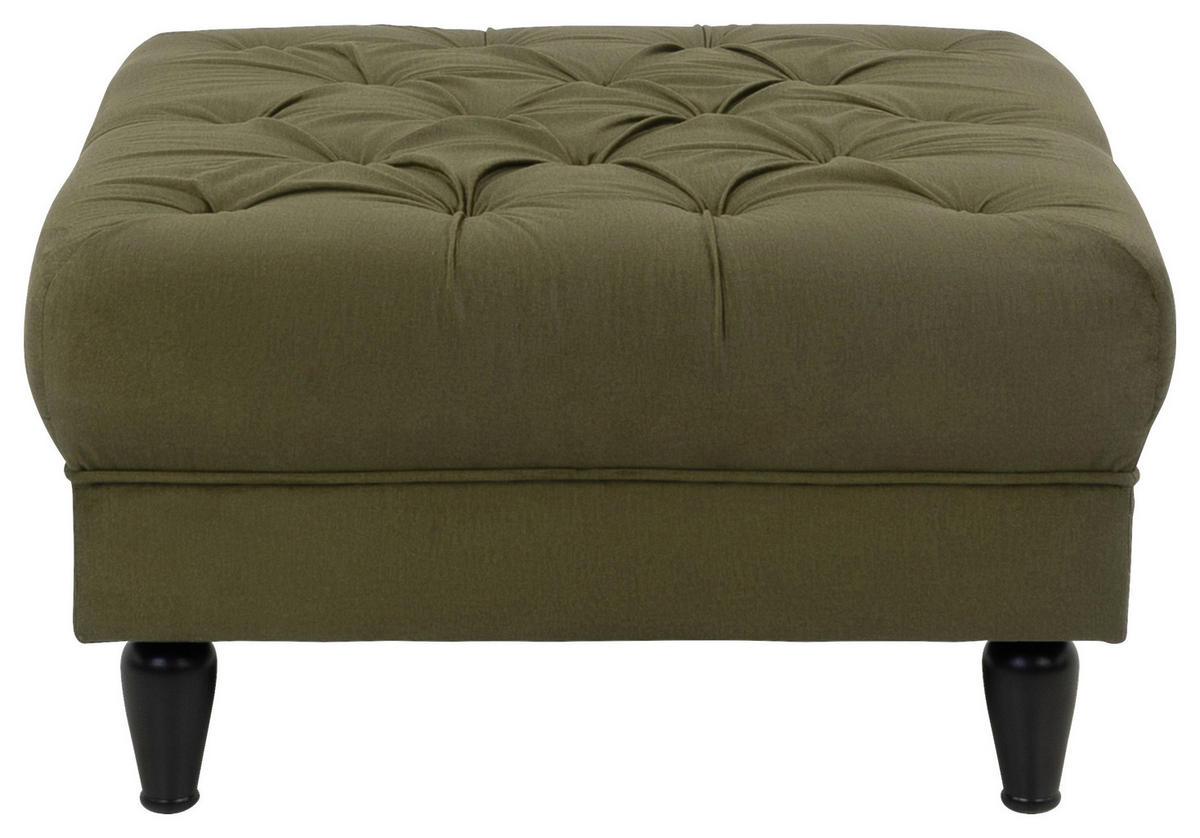 HOCKER in Textil Olivgrün  - Schwarz/Olivgrün, Design, Holz/Textil (82/44/82cm) - MID.YOU