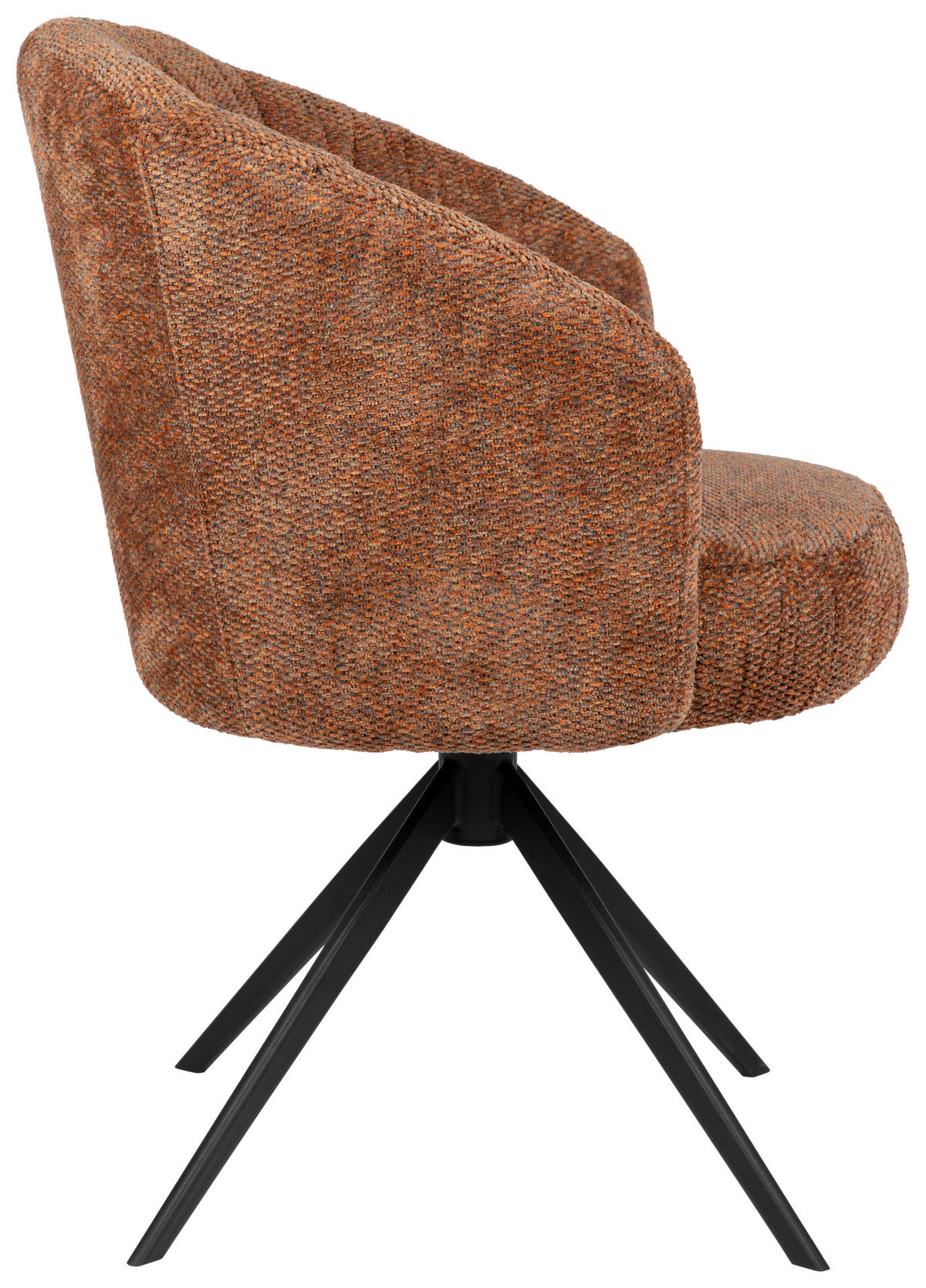 ARMLEHNSTUHL  in Eisen Chenille  - Cognac/Schwarz, Design, Textil/Metall (63/81,5/62,5cm) - Dieter Knoll