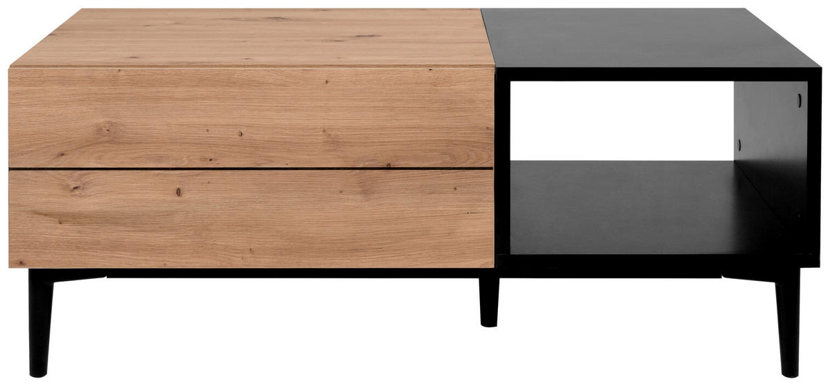 COUCHTISCH Holzwerkstoff 100/55/40 cm  - Eichefarben/Schwarz, Konventionell, Holzwerkstoff/Kunststoff (100/55/40cm) - MID.YOU