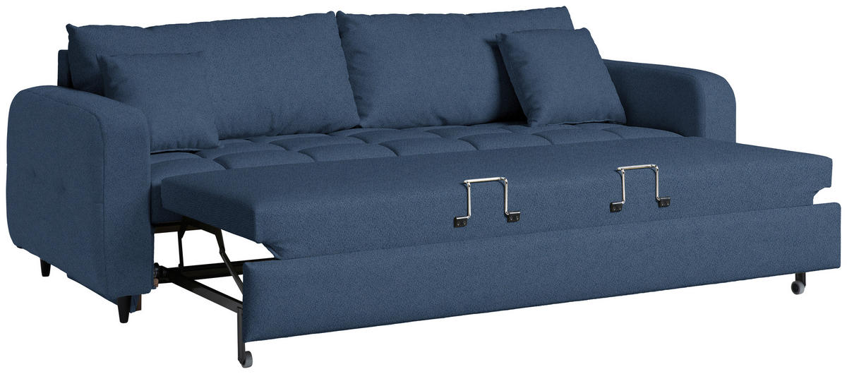 SCHLAFSOFA  in Webstoff Blau  - Blau/Schwarz, Design, Holz/Textil (236/88/101cm) - Lomoco