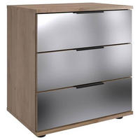 NACHTSCHRANK 52/58/38 cm  - Klar/Eichefarben, MODERN, Glas/Holzwerkstoff (52/58/38cm) - MID.YOU