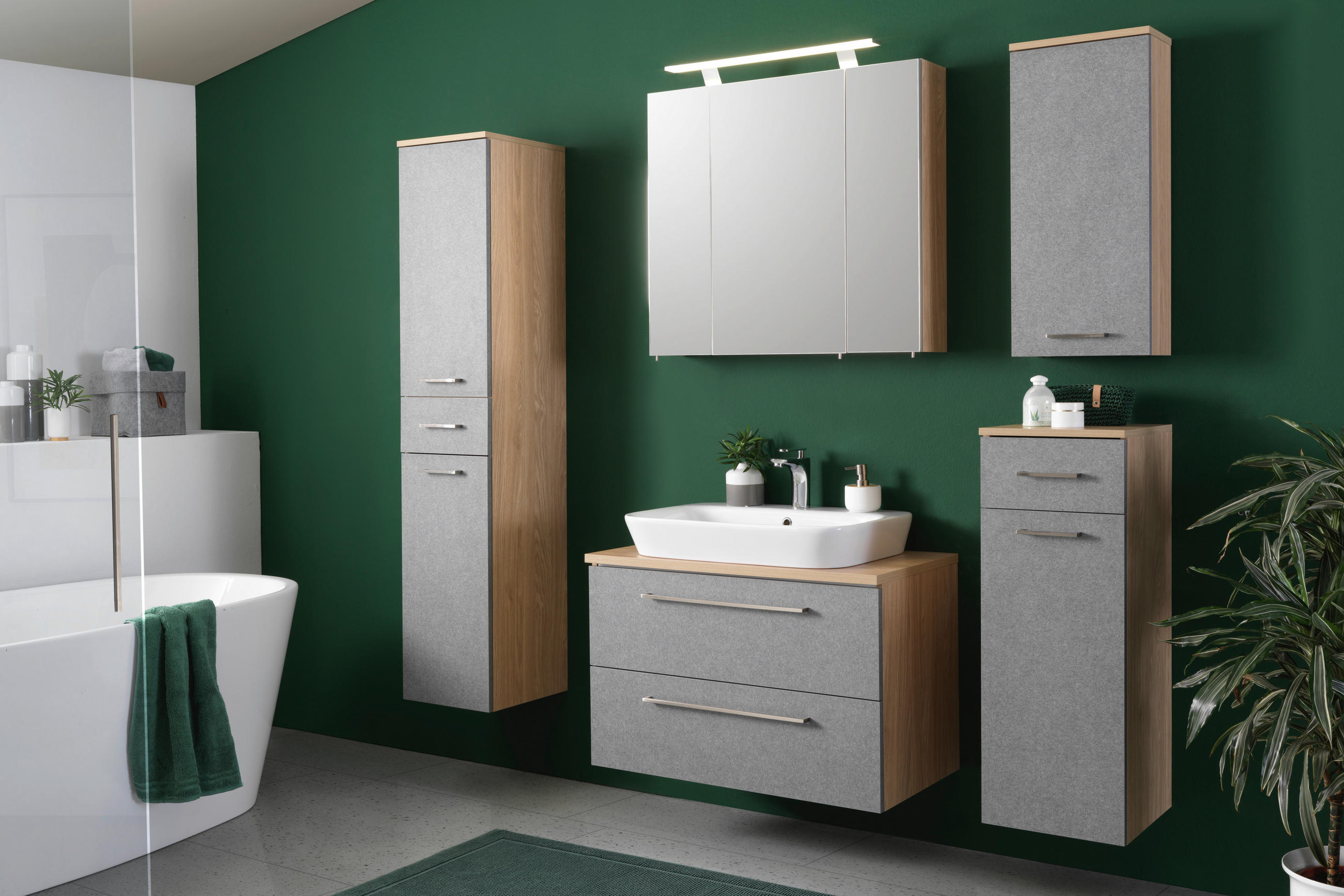 HÄNGESCHRANK 32,7/72,3/16,25 cm  - Eichefarben/Grau, Basics, Holzwerkstoff/Metall (32,7/72,3/16,25cm) - Stylife