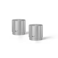 EIERBECHERSET Metall 2-teilig  - Edelstahlfarben, KONVENTIONELL, Metall (4,5/4,6cm) - Zack