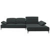 ECKSOFA  in Echtleder Schwarz  322/206 cm  - Schwarz, MODERN, Leder/Metall (322/206cm) - Chilliano