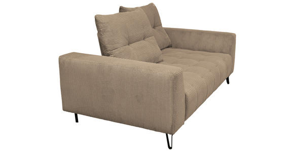 BIGSOFA  in Cord Beige  - Beige/Schwarz, KONVENTIONELL, Textil/Metall (246/100/116cm) - Carryhome