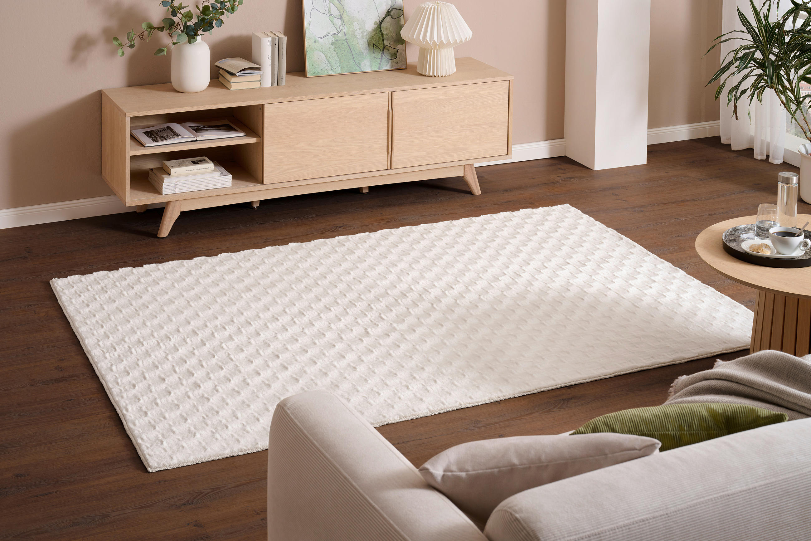 HOCHFLORTEPPICH 160 cm Luna Design Beige  - Beige, Design, Textil (160cm) - Novel