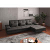 ECKSOFA Anthrazit Kombination Echtleder/Stoff Vliesstoff  - Anthrazit/Schwarz, KONVENTIONELL, Leder/Textil (279/185cm) - Sit & More