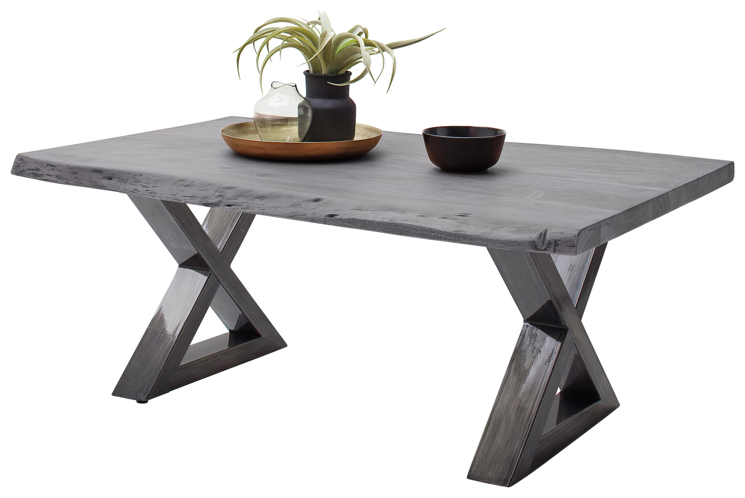 Couchtisch Holz Massiv Cartagena Walnuss/nickelfarben