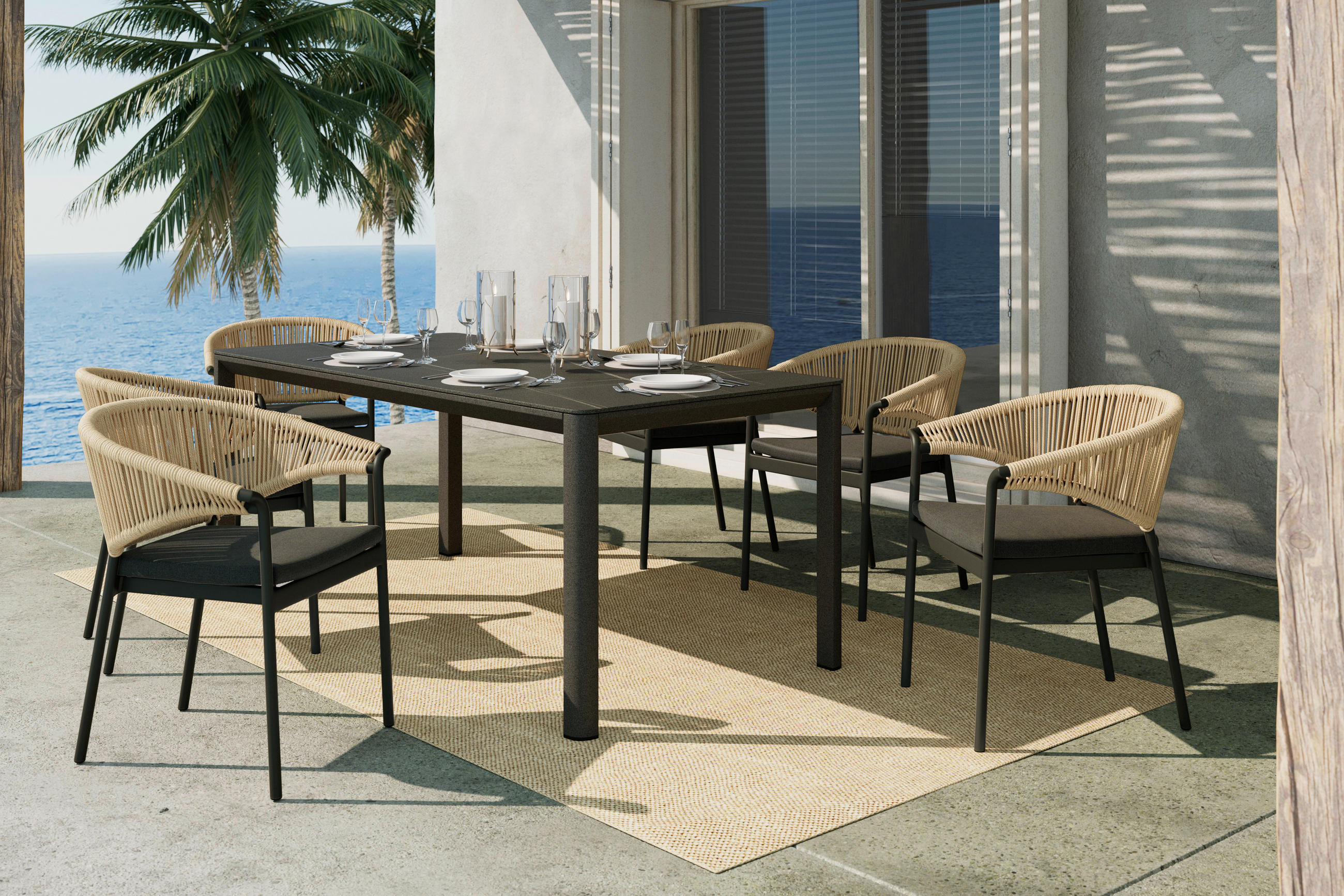 STAPELSESSEL Aluminium Naturfarben, Schwarz  - Schwarz/Naturfarben, Design, Kunststoff/Textil (64/79,5/59cm) - Dieter Knoll