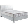 BOXSPRINGBETT 140/200 cm  in Mintgrau  - Mintgrau/Chromfarben, KONVENTIONELL, Kunststoff/Textil (140/200cm) - Hom`in