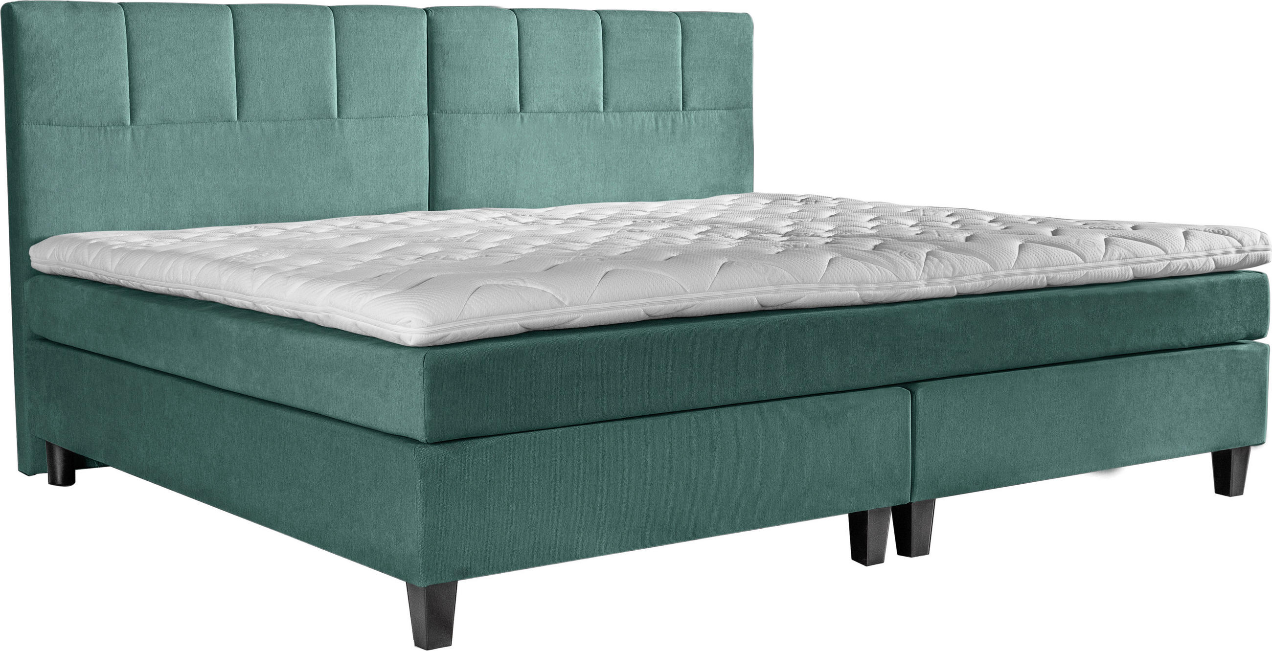 BOXSPRINGBETT 200/200 cm  in Blau, Grün  - Blau/Dunkelgrau, Trend, Holz/Textil (200/200cm) - Esposa