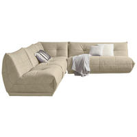 ECKSOFA Creme Lederlook  - Creme, Trend, Textil (315/285cm) - Livetastic