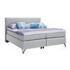 BOXSPRINGBETT 140/200 cm  in Hellgrau  - Hellgrau/Kupferfarben, KONVENTIONELL, Textil/Metall (140/200cm) - Esposa