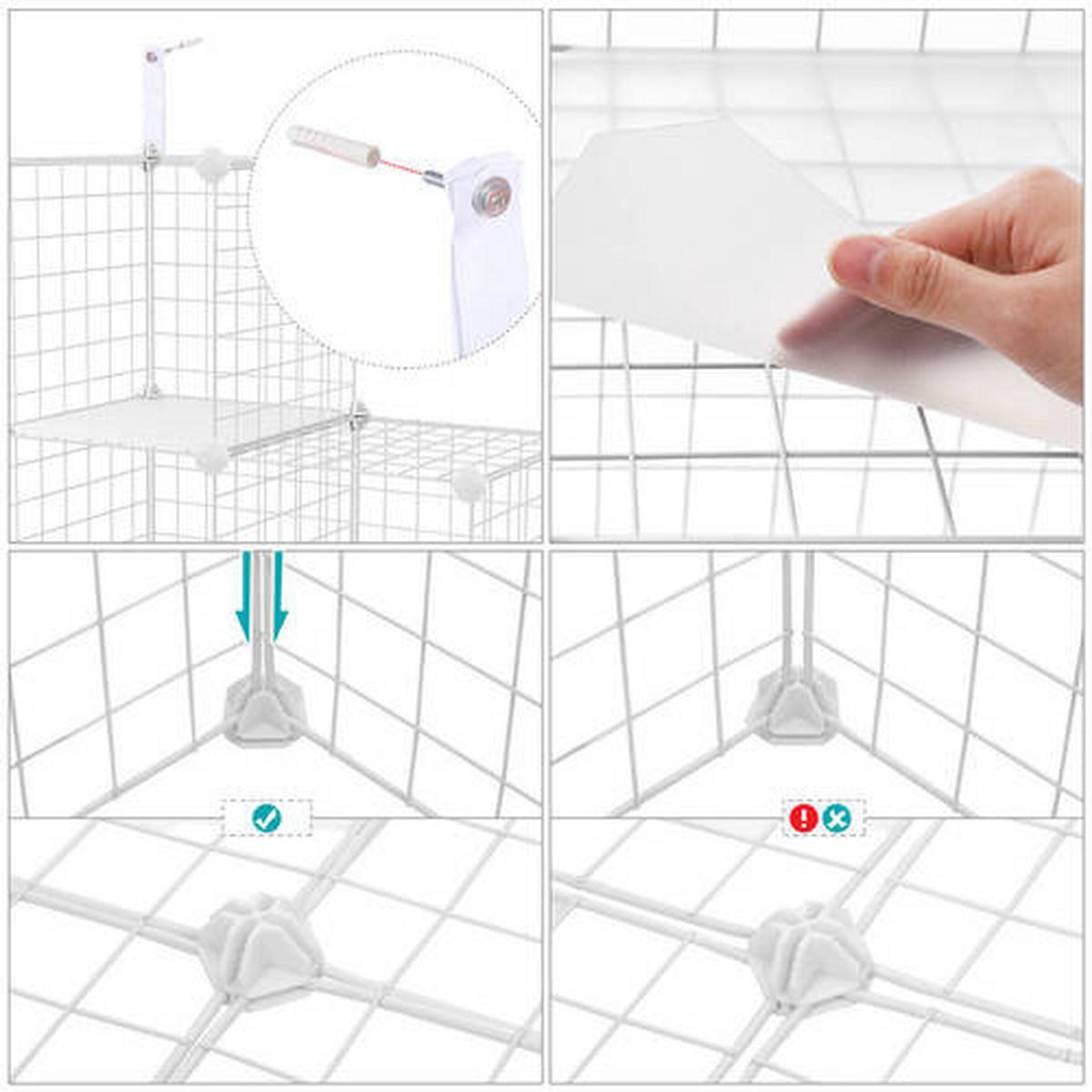 KOMBINÁCIA REGÁLOV, biela, železo, 123/123/31 cm - biela, Basics, kov/plast (123/123/31cm) - Boxxx