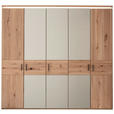 DREHTÜRENSCHRANK 247/230/62 cm 5-türig Eichefarben  - Eichefarben/Schwarz, Natur, Glas/Holz (247/230/62cm) - Linea Natura