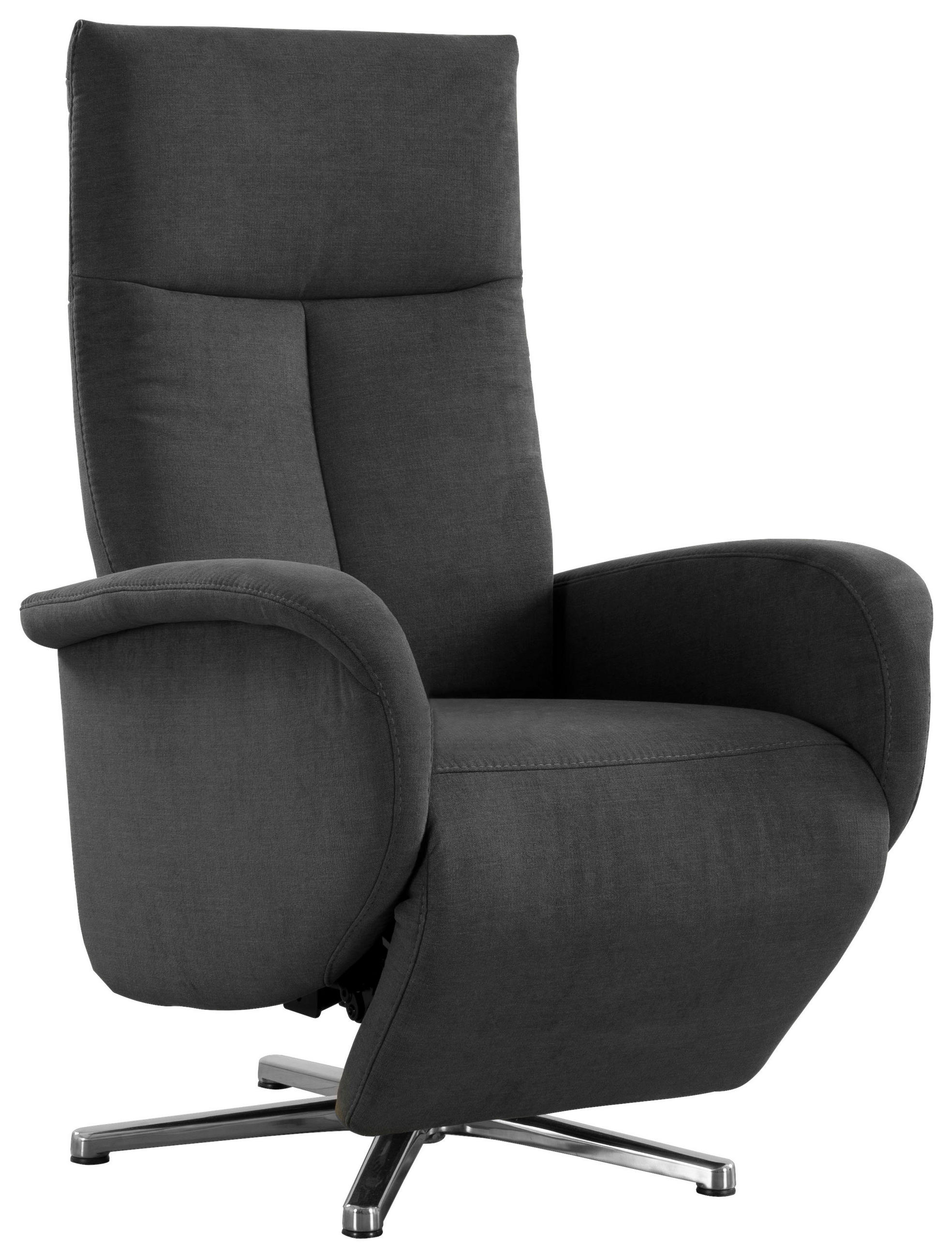 RELAXSESSEL in Textil Dunkelgrau - Chromfarben/Dunkelgrau, Konventionell, Textil/Metall (75/112/82cm) - Sit & More