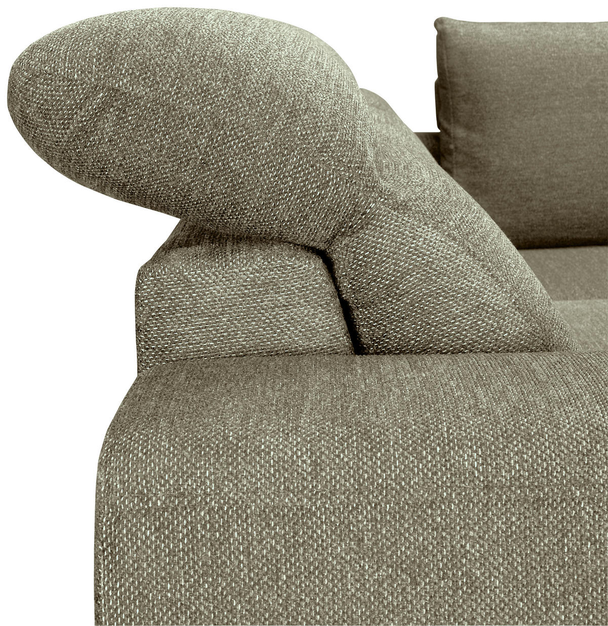 ECKSOFA Olivgrün Chenille  - Schwarz/Olivgrün, KONVENTIONELL, Textil/Metall (240/185cm) - Carryhome