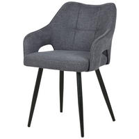 ARMLEHNSTUHL  in Eisen Webstoff  - Schwarz/Grau, MODERN, Holz/Textil (60,5/81,5/55,5cm) - MID.YOU