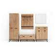 SCHUHSCHRANK  in 81/104/38 cm  - Eichefarben/Schwarz, Design, Holzwerkstoff/Metall (81/104/38cm) - Xora