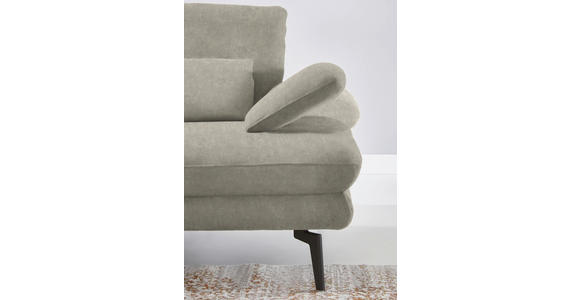 ECKSOFA in Velours Platinfarben 180/310 cm - Platinfarben/Schwarz, Design, Textil/Metall (180/310cm) - Dieter Knoll