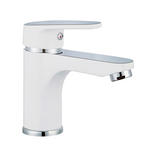 WASCHTISCHARMATUR 5,0/14,0/14,5 cm  - Chromfarben/Weiß, Basics, Metall (5,0/14,0/14,5cm) - Xora