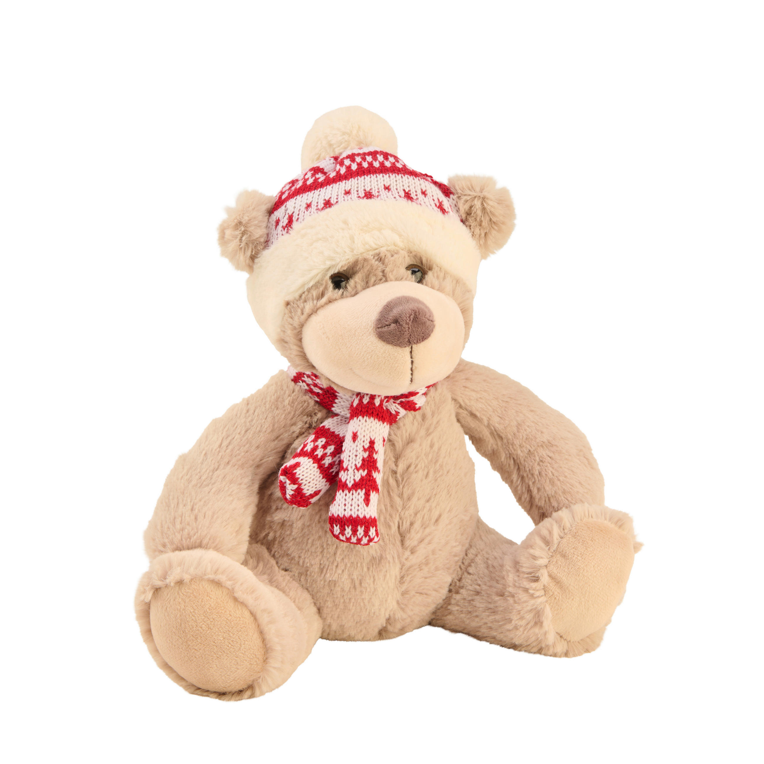 DEKOR MEDVE - bézs/piros, Lifestyle, textil (25cm) - X-Mas