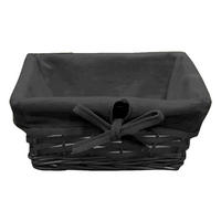 REGALKORB 25/25/10 cm   - Schwarz, Basics, Holz/Textil (25/25/10cm) - Ambia Home