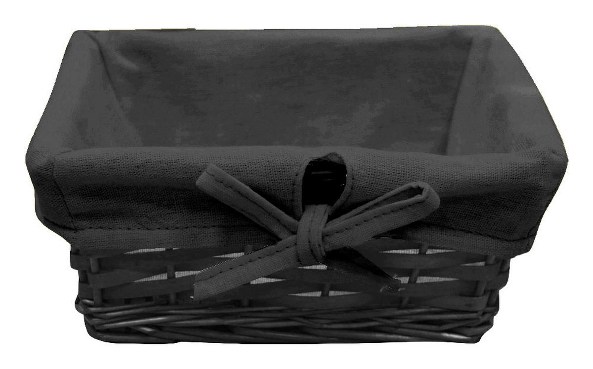 REGALKORB 25/25/10 cm   - Schwarz, Basics, Holz/Textil (25/25/10cm) - Ambia Home
