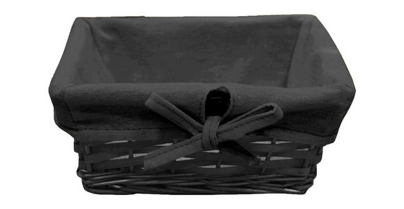 REGALKORB 25/25/10 cm   - Schwarz, Basics, Holz/Textil (25/25/10cm) - Ambia Home
