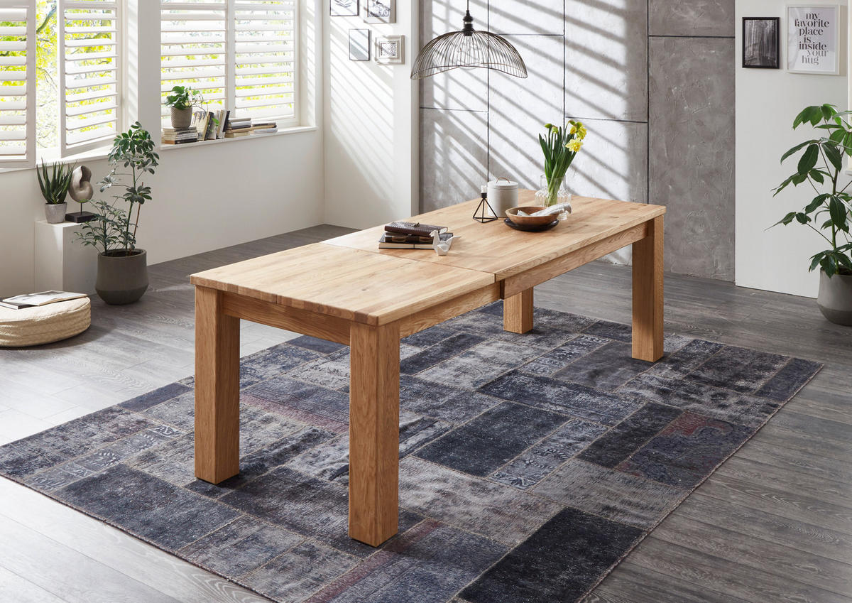 AUSZIEHTISCH Eichefarben rechteckig  ausziehbar  - Eichefarben, Basics, Holz (160-230/90/76cm) - Linea Natura
