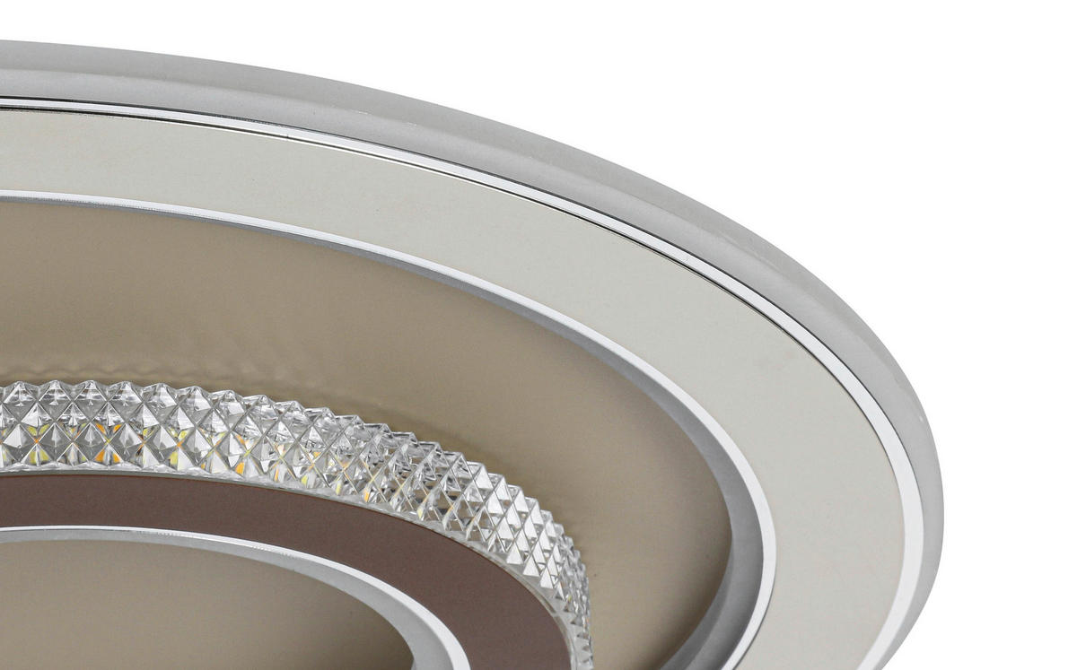 LED MENNYEZETI LÁMPA - krómszínű/barna, Trend, műanyag/fém (48/9cm) - Novel