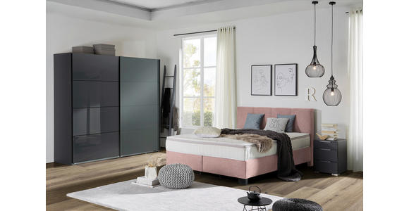 BOXSPRINGBETT 160/200 cm  in Rosa  - Schwarz/Rosa, Design, Kunststoff/Textil (160/200cm) - Hom`in