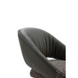 ARMLEHNSTUHL  Sitzfläche 360° drehbar, automatische Rückholfunktion Webstoff Echtleder  - Schwarz/Graugrün, Design, Leder/Textil (61/81/66cm) - Dieter Knoll