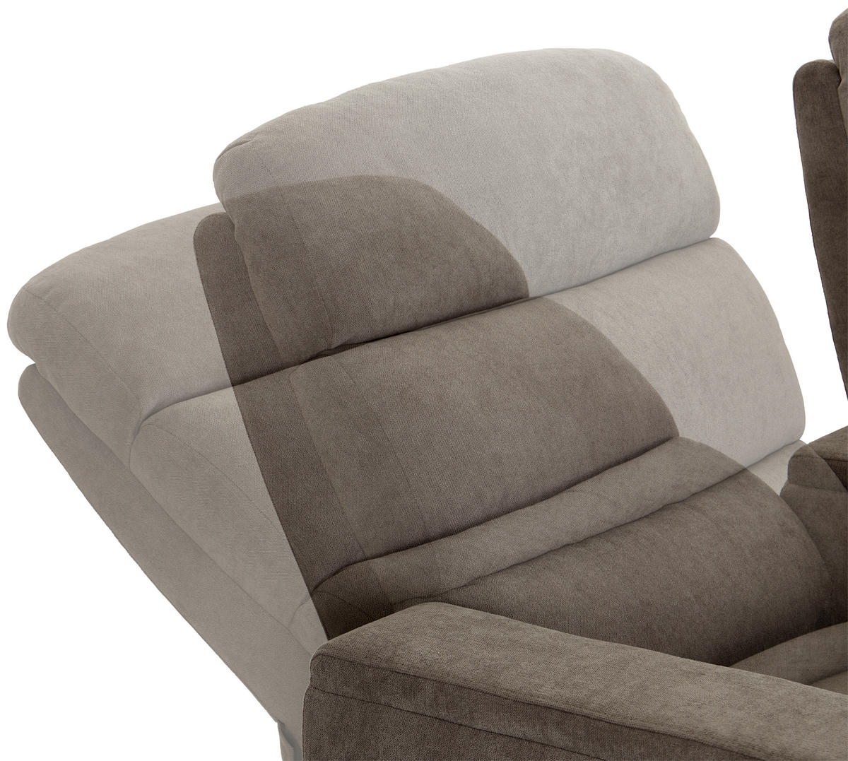 HEIMKINO-SOFA Mikrofaser Grau  - Schwarz/Grau, KONVENTIONELL, Kunststoff/Textil (164/107/90cm) - MID.YOU