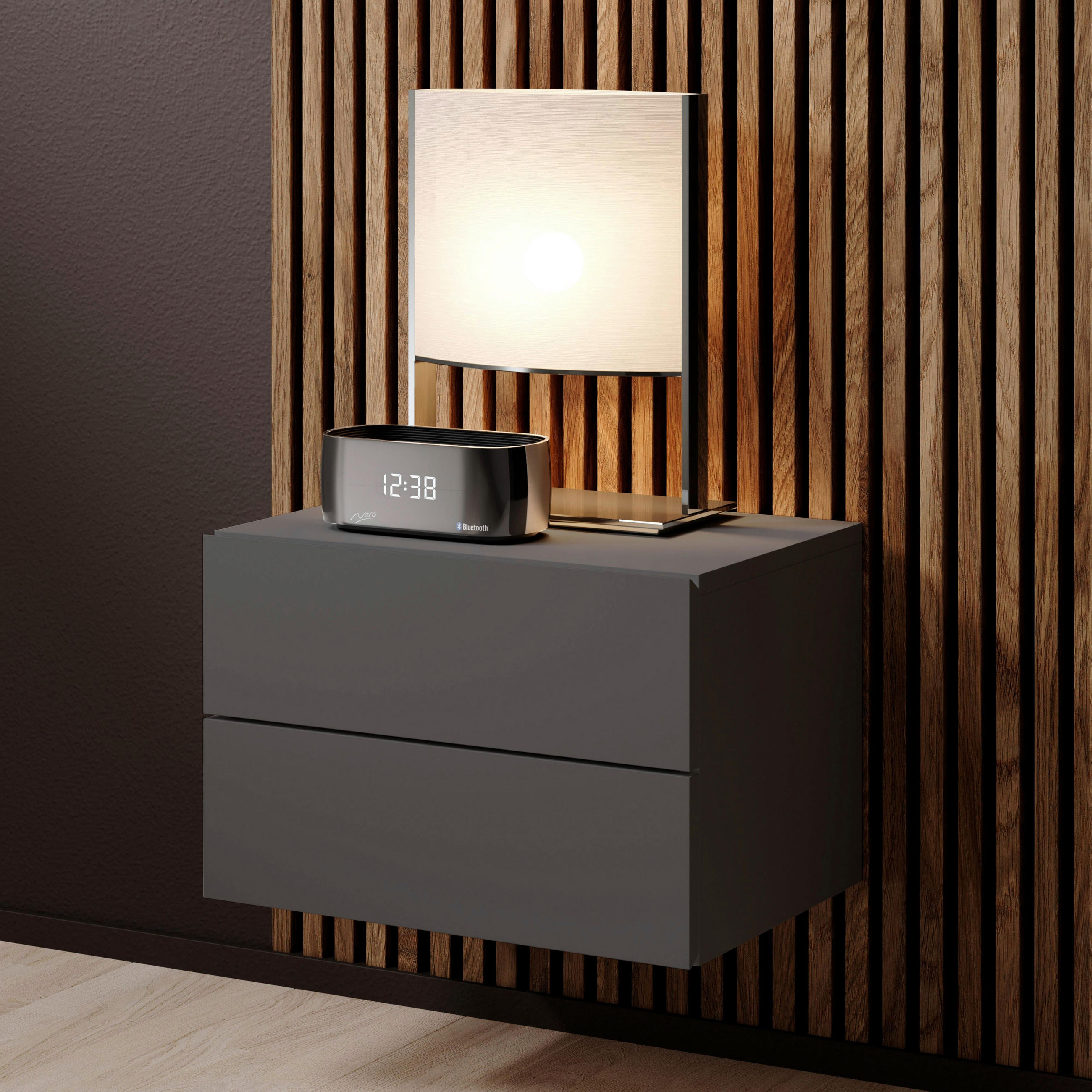 NACHTSCHRANK 42/28/30 cm  - Graphitfarben, MODERN, Holzwerkstoff (42/28/30cm) - Livetastic