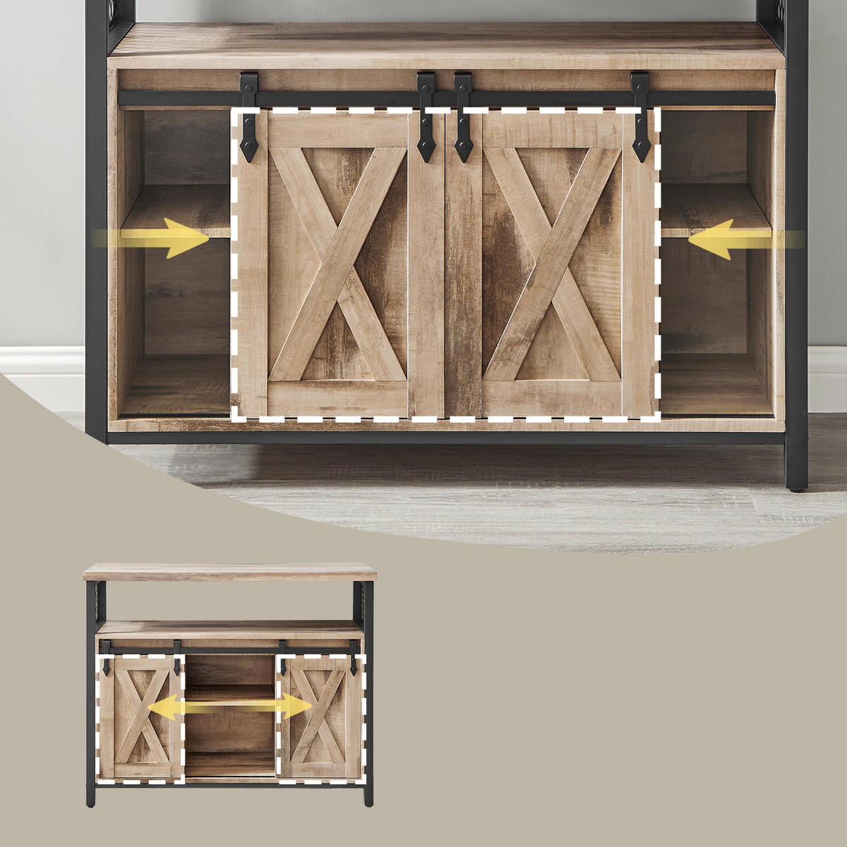 KOMMODE  in 100/80/33 cm  - Schwarz/Braun, Trend, Holzwerkstoff/Kunststoff (100/80/33cm) - Boxxx