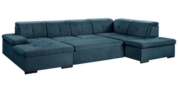 WOHNLANDSCHAFT  in Chenille Dunkelblau  - Dunkelblau/Grau, KONVENTIONELL, Kunststoff/Textil (240/340/188cm) - Carryhome