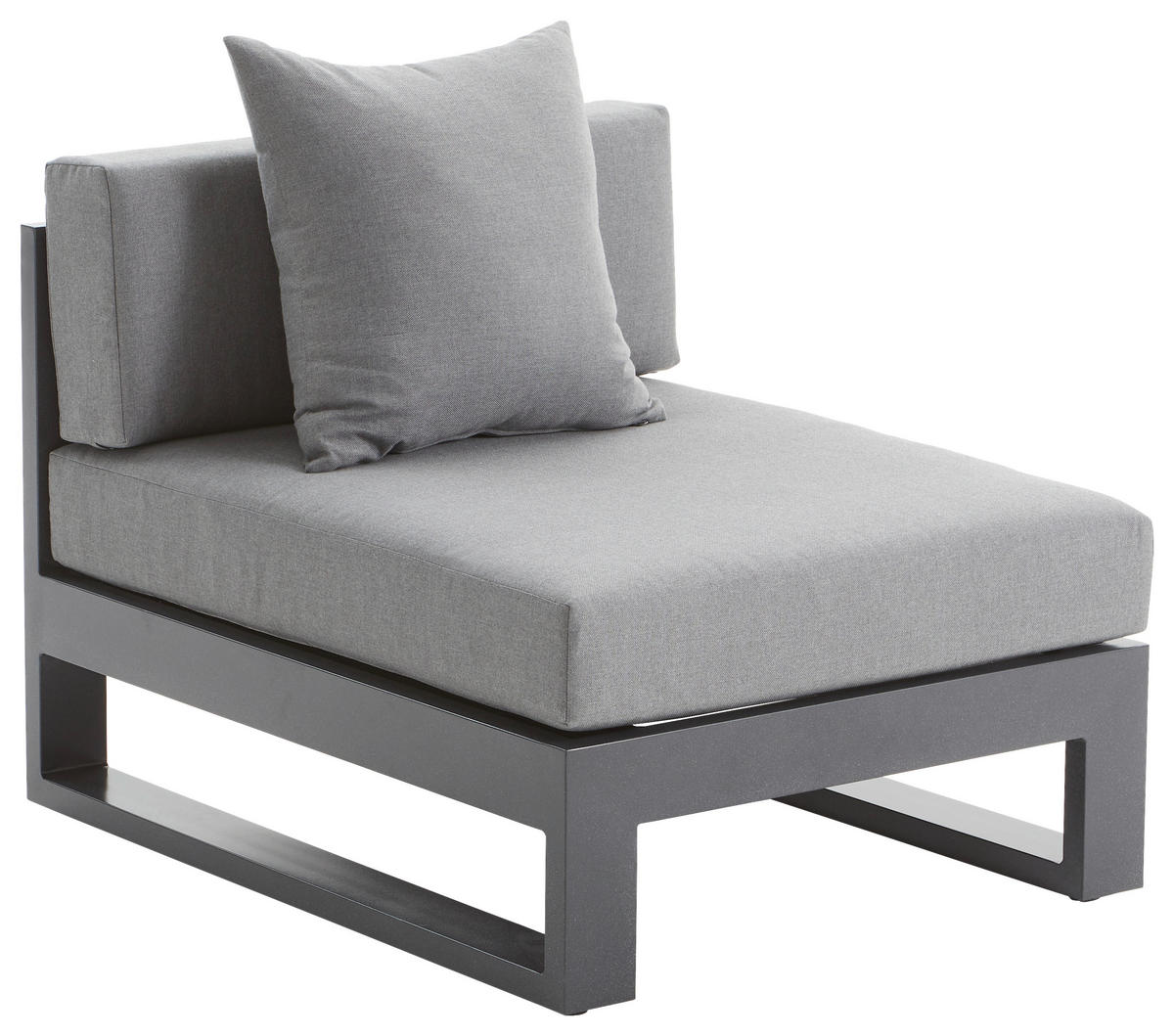 LOUNGEMITTELTEIL - Anthrazit, Design, Textil/Metall (70/60/90cm) - Amatio