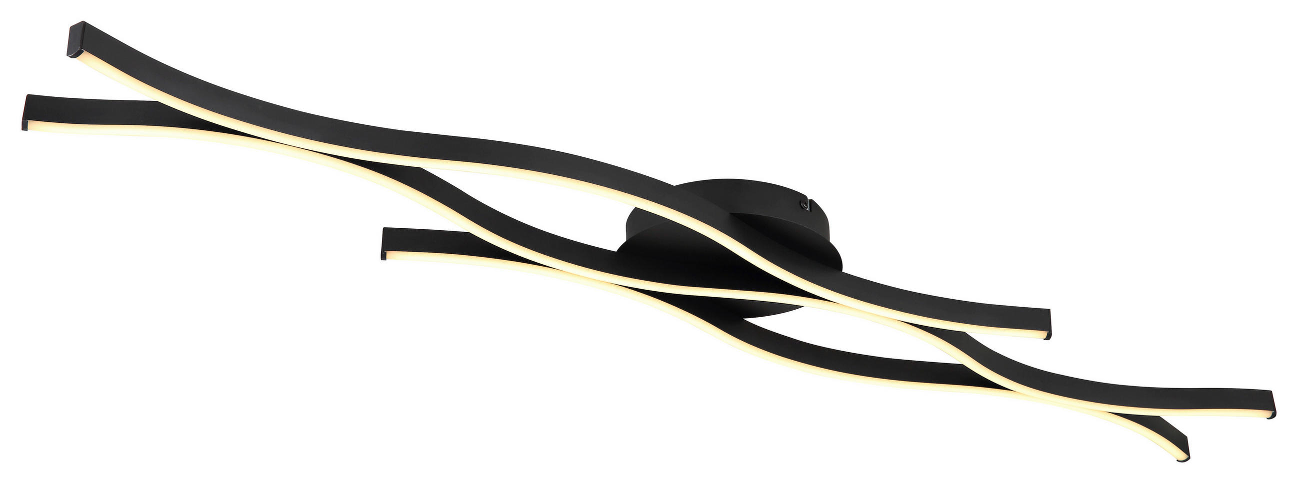 LED-DECKENLEUCHTE GERONIMO 108/18/6 cm   - Schwarz/Weiß, Design, Kunststoff/Metall (108/18/6cm) - Globo