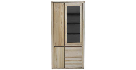 VITRINE  in massiv Eiche Alteiche  - Alteiche/Grau, KONVENTIONELL, Glas/Holz (98/204/38cm) - Voleo