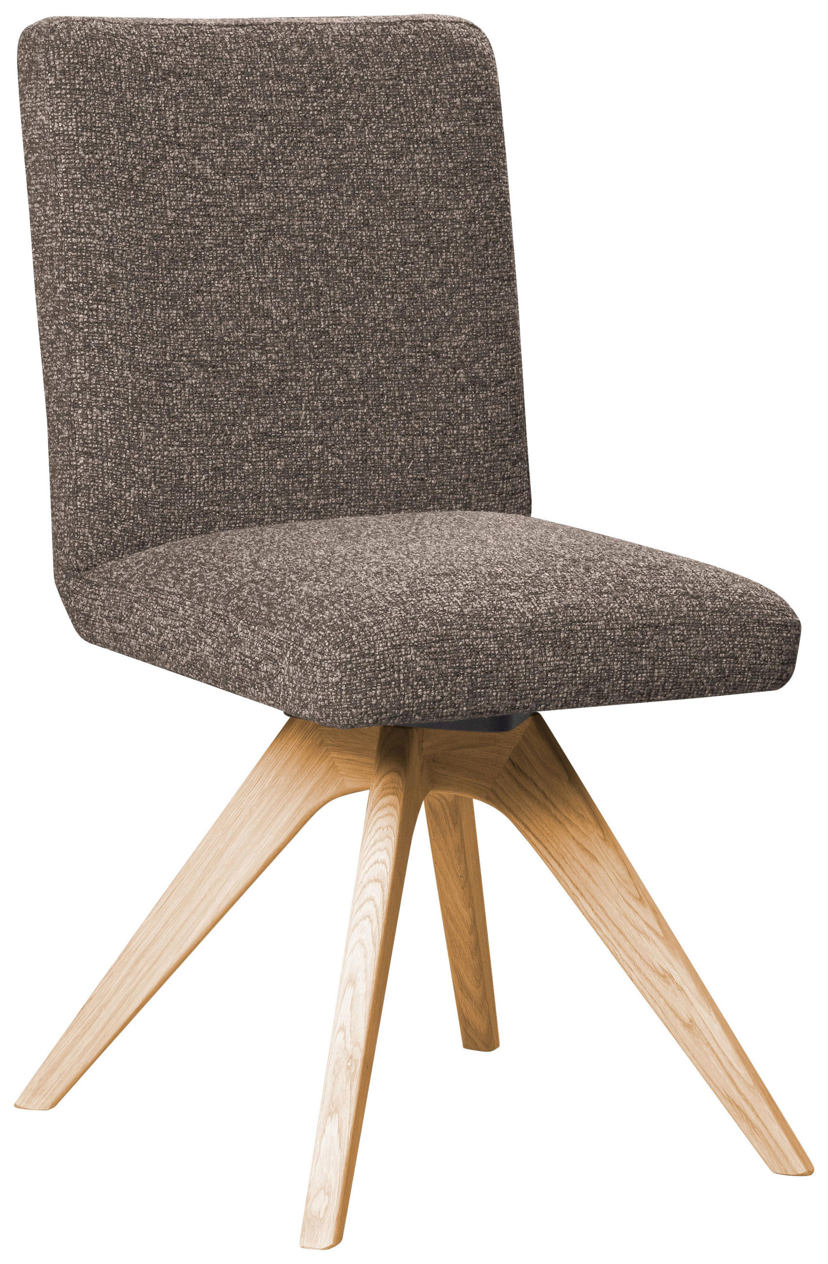 STUHL Webstoff Braun Eiche vollmassiv  - Eichefarben/Braun, KONVENTIONELL, Holz/Textil (47/89/60cm) - Linea Natura