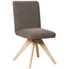 STUHL Webstoff Braun Eiche vollmassiv  - Eichefarben/Braun, KONVENTIONELL, Holz/Textil (47/89/60cm) - Linea Natura