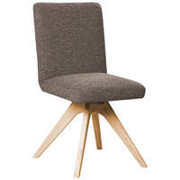STUHL Webstoff Braun Eiche vollmassiv  - Eichefarben/Braun, KONVENTIONELL, Holz/Textil (47/89/60cm) - Linea Natura