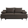 BOXSPRINGSOFA in Flachgewebe Braun  - Schwarz/Braun, KONVENTIONELL, Textil/Metall (204/93/100cm) - Novel